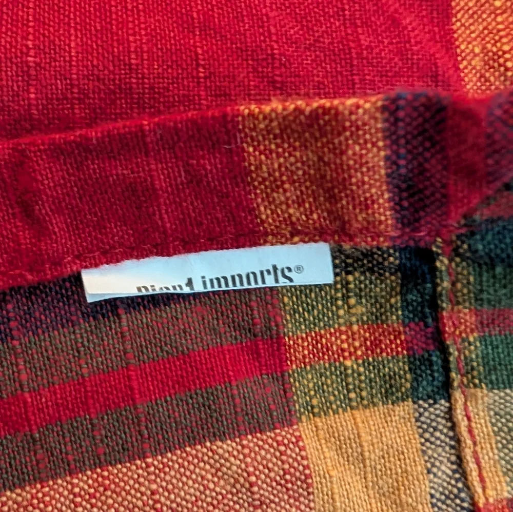 Pier One Napkins Plaid Red Green Holiday Lot Of 14 Great Condition
